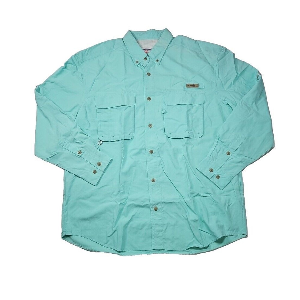 Wrangler men’s Teal Pro Gear Angler Shirt Size XL‎